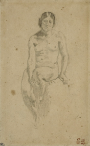 Eugène DELACROIX - Femme nue assise de face