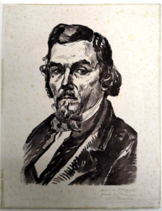 Alfred PRUNAIRE - D’après le portrait de Delacroix par Charles Edmé Saint-Marcel