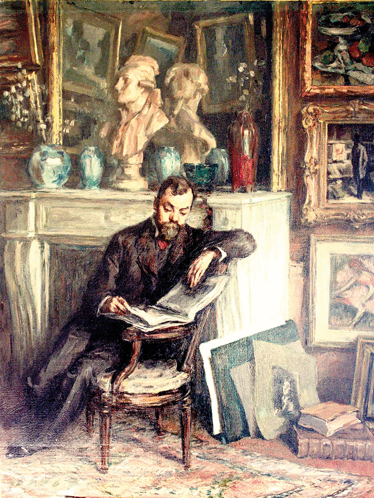 Alfredo MÜLLER - Portrait de George Viau et ses tableaux