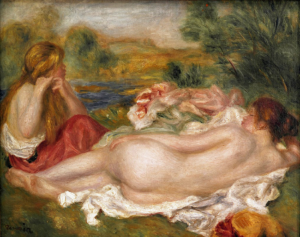 Auguste RENOIR - Deux baigneuses dans paysage