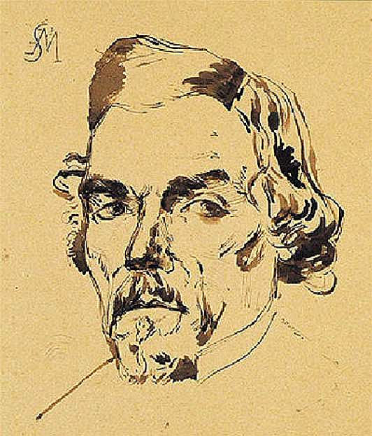 Charles Edmé CABIN SAINT-MARCEL - Portrait de Delacroix