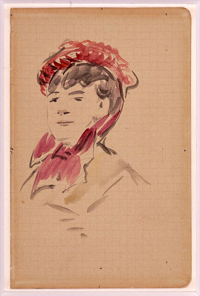 Edouard MANET - Femme au chapeau rouge