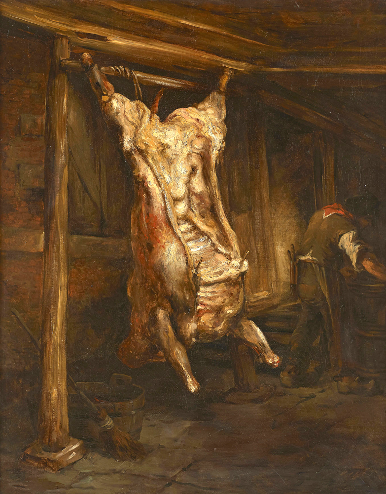 Eugène DELACROIX - Le bœuf écorché d'après Rembrandt