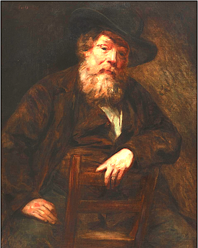Portrait d'un homme âgé avec une barbe et un chapeau