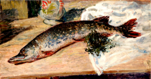 Nature morte, un brochet du Loing