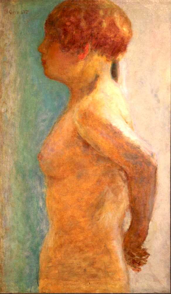 Torse de femme de profil