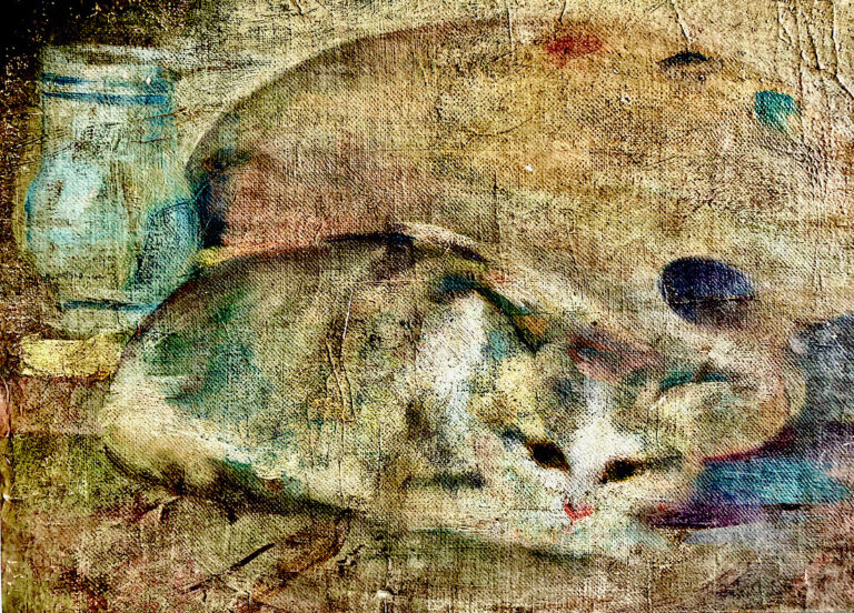 Le chat à la palette