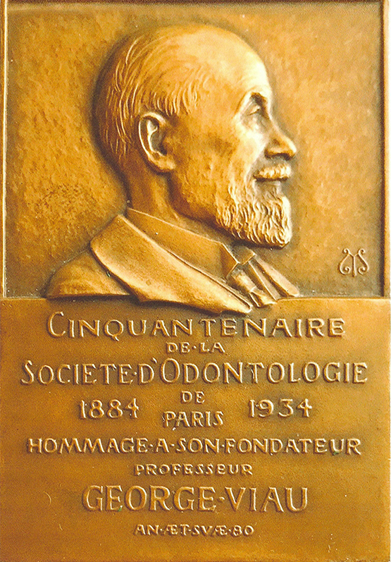 plaque commémorative Hommage George VIAU cinquantenaire socièté d'odontologie