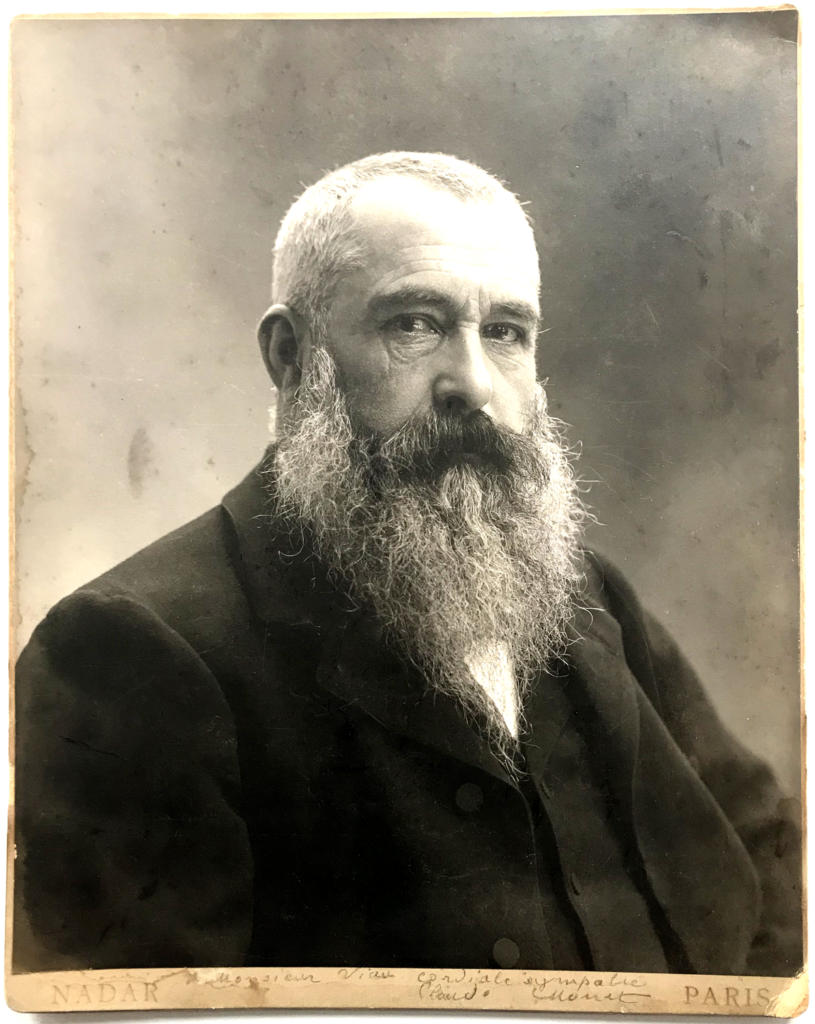 Claude Monet, photo dédicacée à George Viau
