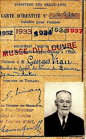 1932 Carte identite des baux arts George VIAU 1932