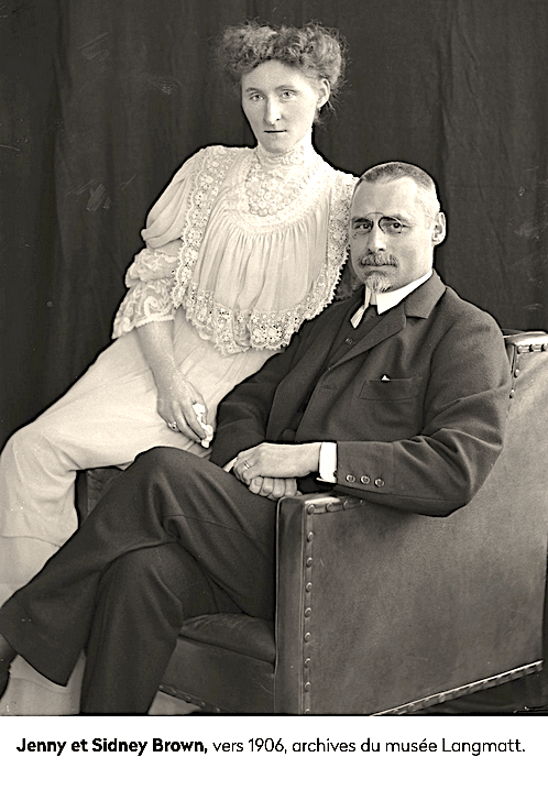 Sidney et Jenny Brown en 1906. Archives musée Langmatt