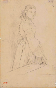 Edgar DEGAS - Portrait de Melle Fournaise, debout, s'appuyant à une table