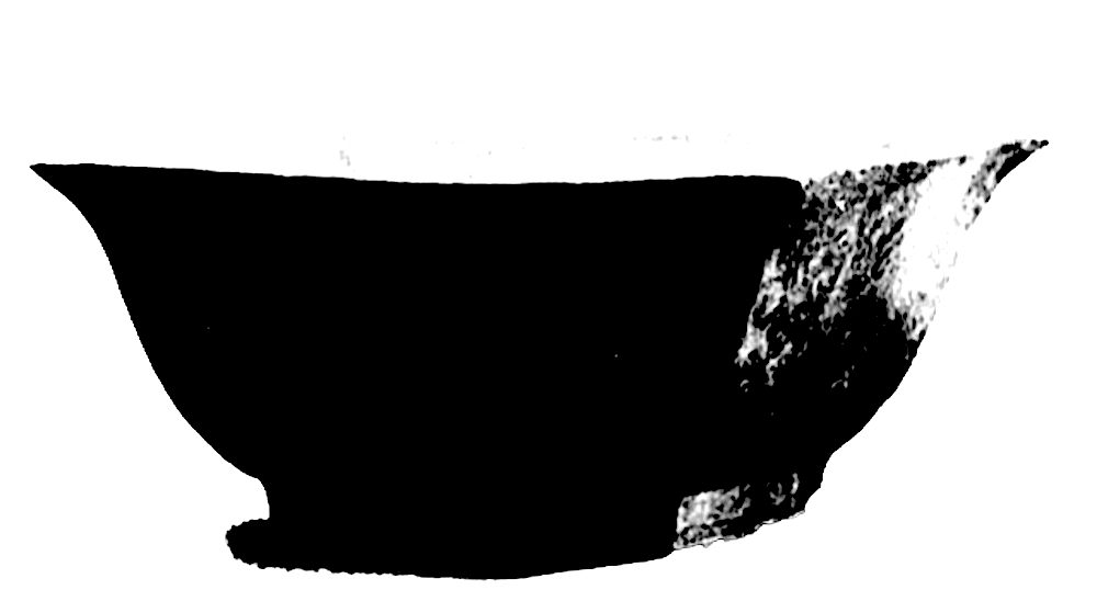 GV2340-Bol, à quatre pans, en biscuit à fond jaune