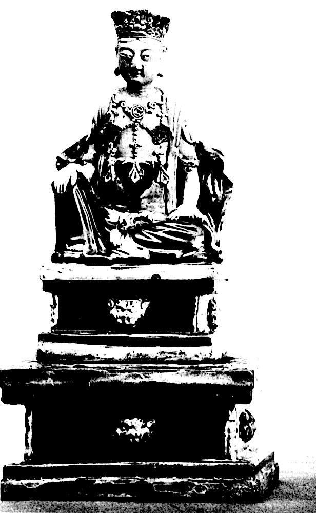 GV2339-Groupe, en biscuit émaillé bleu turquoise et aubergine