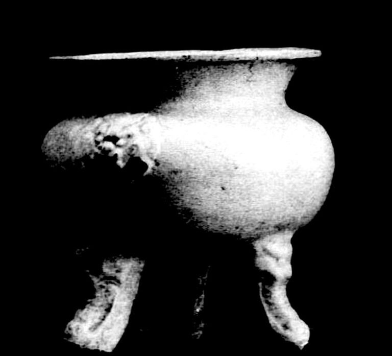 GV2328-Brûle-parfums, en grès émaillé blanc crémeux