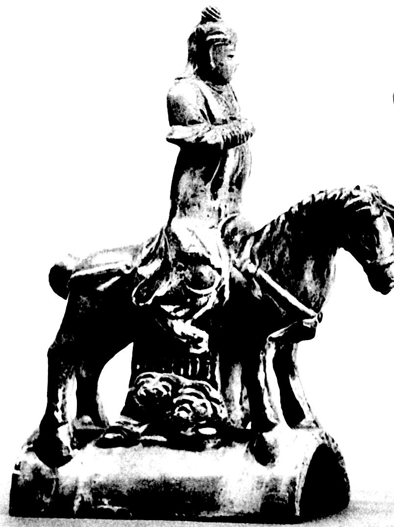 GV2350-Ornement de faîtage, un cavalier sur une tuile