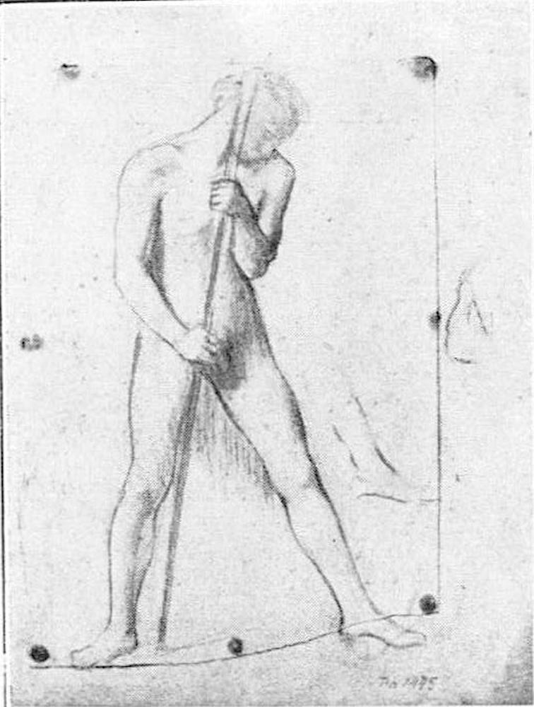 GV2321-Edgar DEGAS-Homme nu tenant un baton