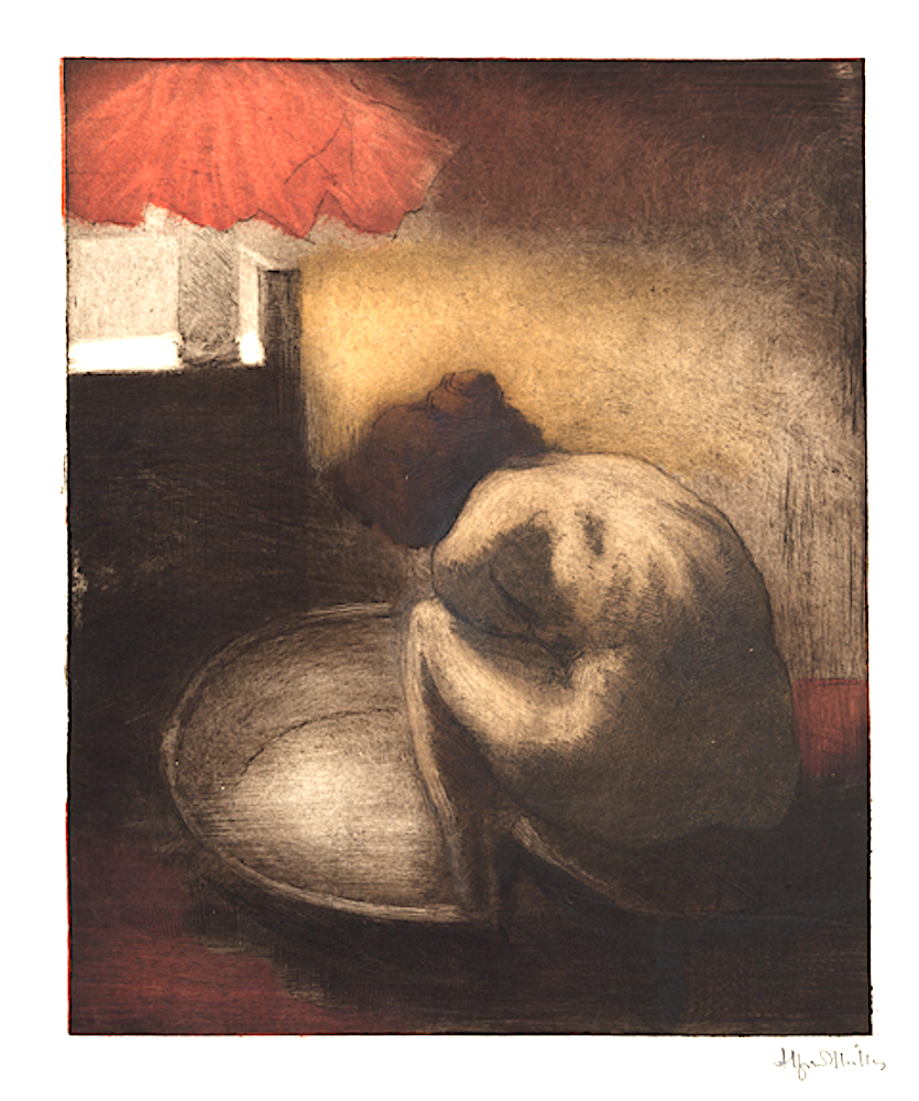 Femme-au-tub-sous-la-lampe.