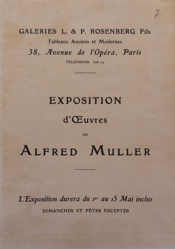 1908 Alfred Muller exposition chez Rosenberg