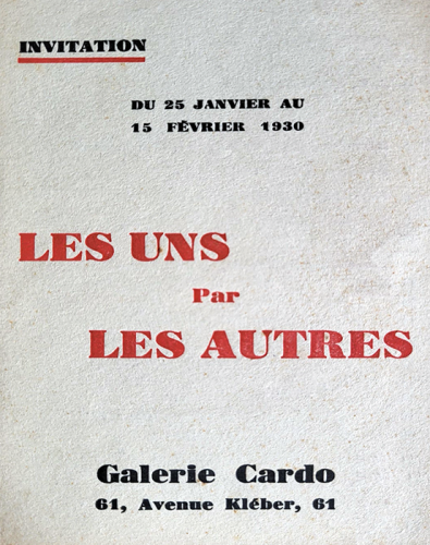 George Viau - Exposition «  Les uns par les autres » à la Galerie Cardo du 25 janvier au 15 février 1930