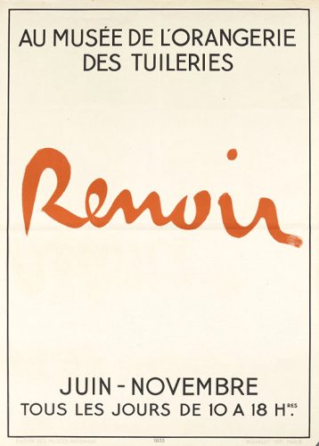 Exposition Renoir au Musée de l'Orangerie - Juin-Novembre 1933