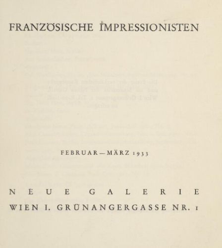 1933 Französische Impressionisten Februar-März 1933 - 1933 neue_galerie_wien1933_02