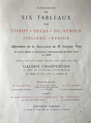 Catalogue de vente George Viau du 22 juin 1948 Galerie Charpentier Paris