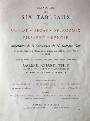 Catalogue de vente George Viau du 22 juin 1948 Galerie Charpentier Paris