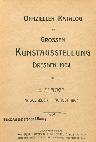 1904 Catalogue officiel de l'exposition de Dresde
