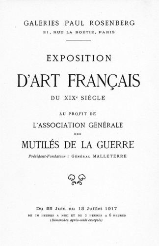 Exposition George Viau - 1917 - au profit Association mutilés de la guerre
