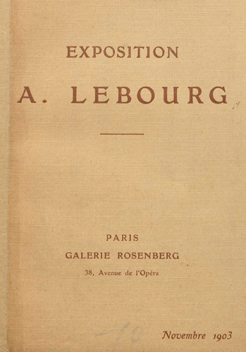 Exposition George VIAU - Albert LEBOURG - Galerie Rosenberg 38 avenue de l'Opéra Paris - novembre 1903