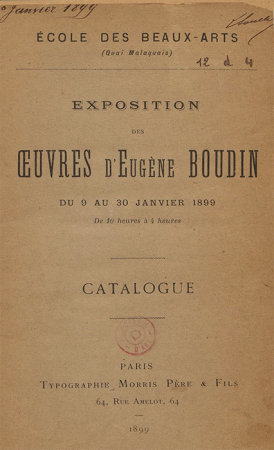Exposition George Viau œuvres d'Eugène Boudin 9 au 30 janvier 1899