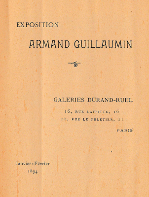 Exposition tableaux et pastels Armand GUILLAUMIN - Galeries Durand-Ruel, Janvier – Février 1894