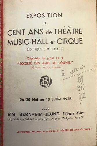 1936 Cent ans de Théâtre, music-hall et Cirque