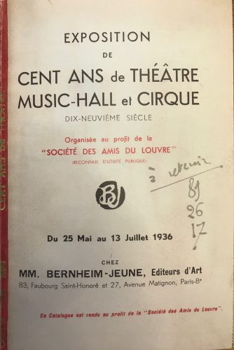 1936 Cent ans de Théâtre, music-hall et Cirque