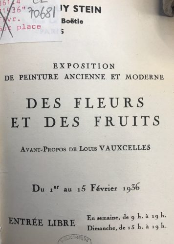 1936 Exposition des Fleurs et des Fruits