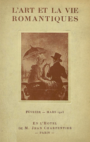 L'art et la vie romantiques exposition au profit des infirmières visiteuses du 25 février au 25 mars 1923 en l'Hôtel de M Jean Charpentier Paris
