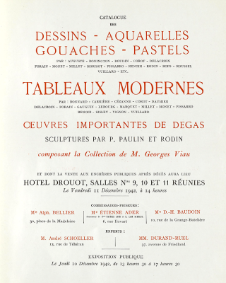 Vente Goerge Viau du 11-décembre 1942 Hôtel Drouot